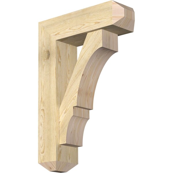 Ekena Millwork Balboa Craftsman Rough Sawn Bracket w/ Offset Brace, Douglas Fir, 8"W x 26"D x 38"H BKT0806X26X38BOA04RDF - main